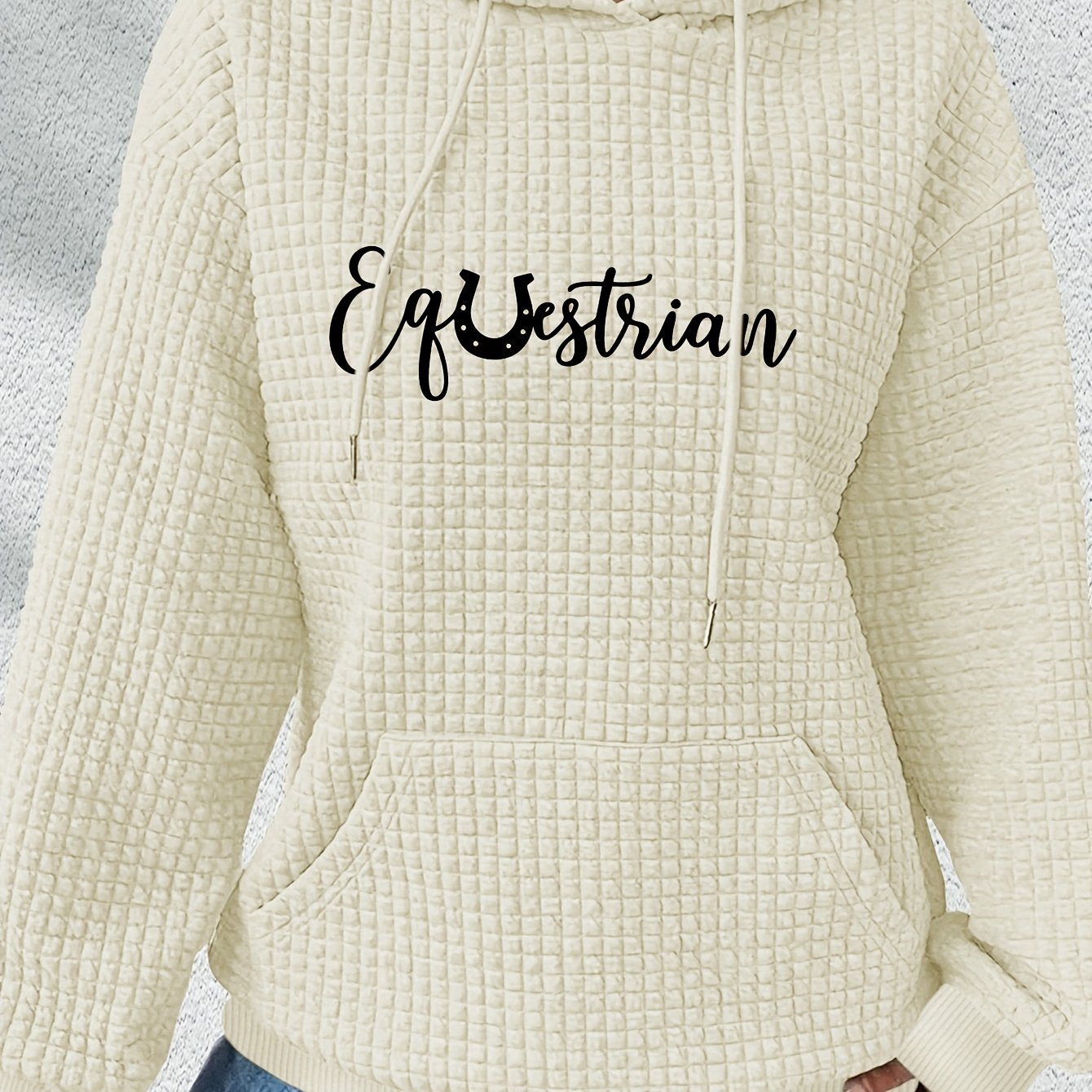 Women's Hoodie - Black with White Cursive Lettering - Hooded Sweatshirt for Horseback Riding, Fall/Winter Casual Pullover - Machine Washable Apparel for Riding Lessons, Shows & Casual Attire, Horse Accessories, Fall Winter We