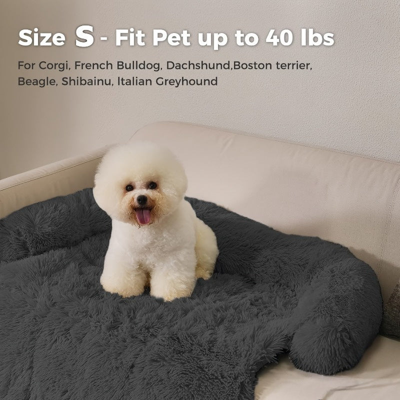 Large Dog Sofa Bed with Plush Faux Fur Cushion - Washable & Non-Slip Pet Furniture for All Sizes (Small to Large Dogs & Cats) - Cozy Car, Bedroom, Sofa & Bed Use, Dog Sofa Bed, Cozy Pet Furniture, Plush Pet Bed, Soft Pet Bed