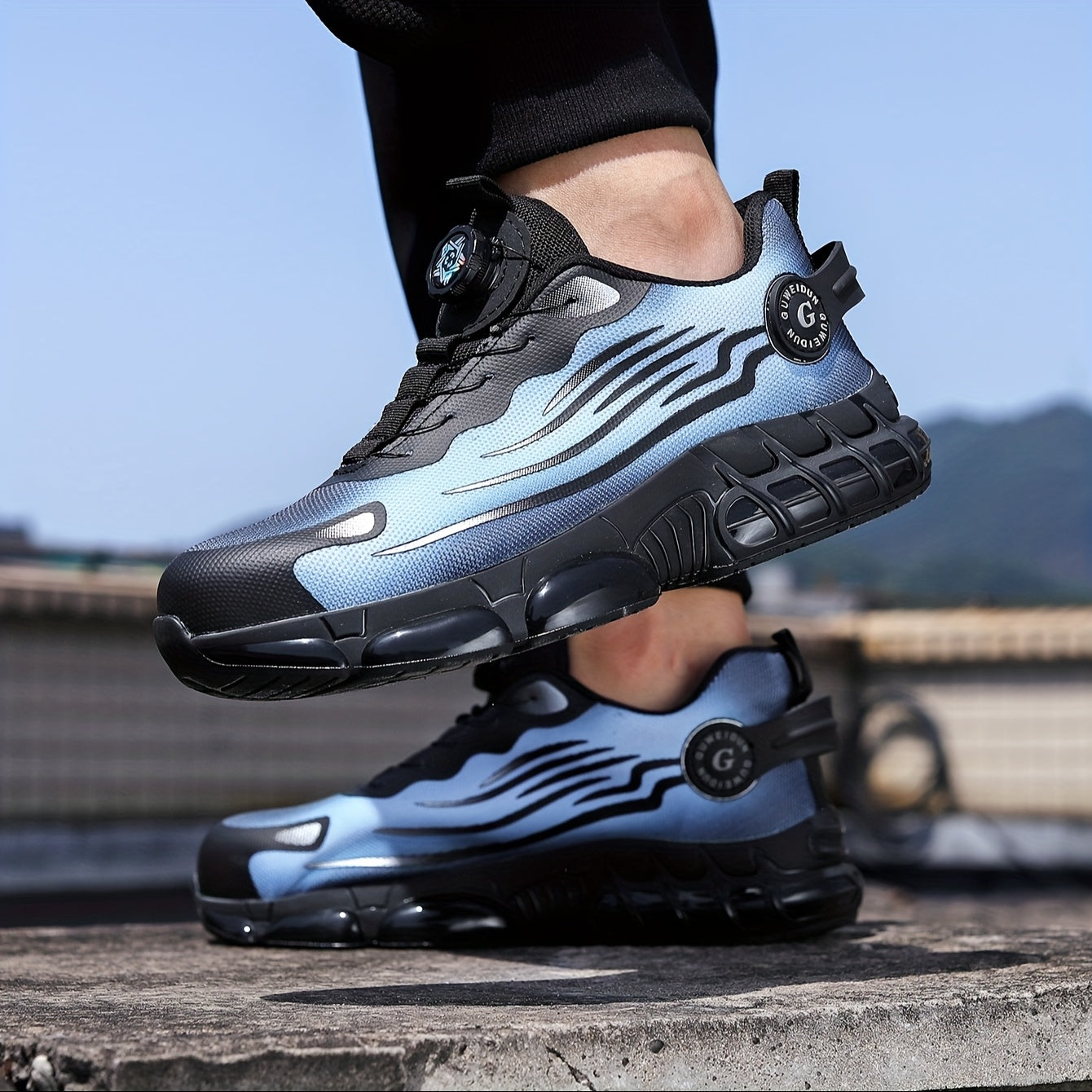 Work protective shoes, safety shoes, anti smashing, anti puncture, wear-resistant rubber soles, metal anti smashing toe caps, breathable and comfortable, suitable for construction sites, outdoor hiking, and factories to wear.