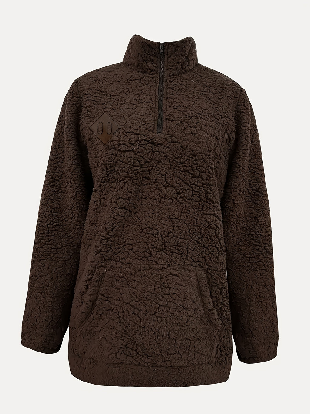 Women'S Cozy Fleece Zip-Up Sweatshirt with Stand Collar - Light Blue, Long Sleeve, Casual Fall/Winter Pullover, Soft & Warm, Perfect for Casual Attire, Casual Winter Wear | Stand Collar Sweatshirt | Zippered Pullover, Sweater