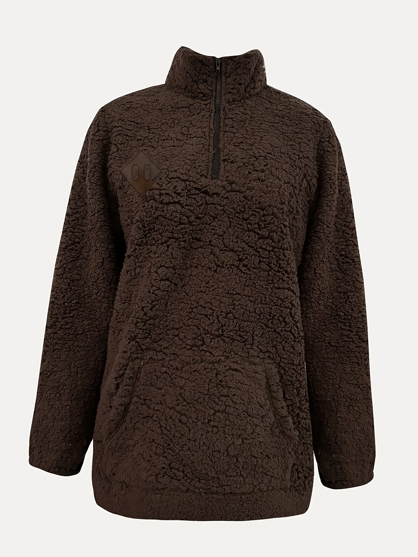 Women'S Cozy Fleece Zip-Up Sweatshirt with Stand Collar - Light Blue, Long Sleeve, Casual Fall/Winter Pullover, Soft & Warm, Perfect for Casual Attire, Casual Winter Wear | Stand Collar Sweatshirt | Zippered Pullover, Sweater