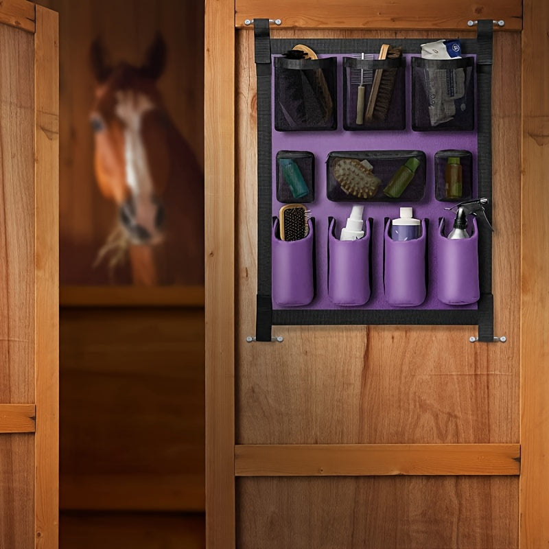 Organizer Attrezzatura Equestre Appendibile - Poliestere Resistente Viola/Blu