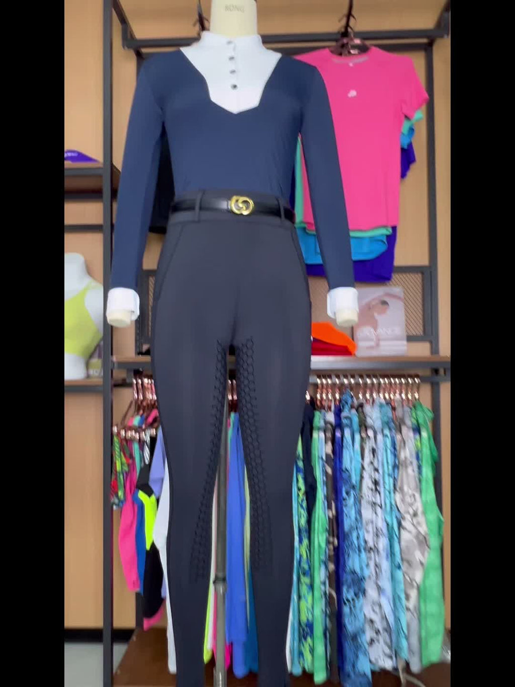 Women's High-Waisted Equestrian Riding Pants - Full Seat Stretch Slim-Fit Bifur Gaps, Durable Machine-Washable Trousers with Pockets for Horseback Riding & All-Season Wear