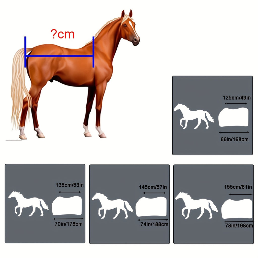 Coperta Invernale Cavallo Imbottita 450g - Antivento Impermeabile Traspirante