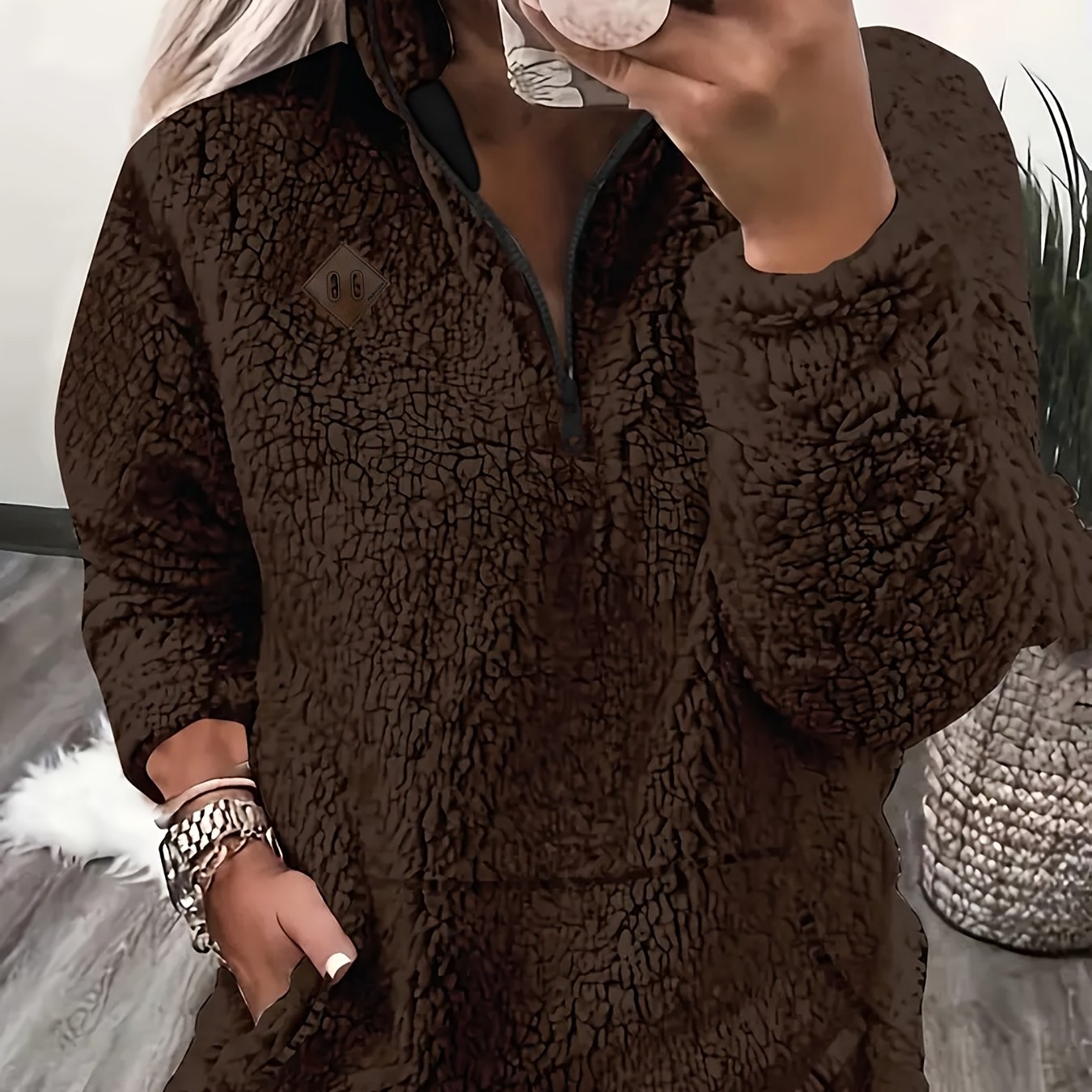 Women'S Cozy Fleece Zip-Up Sweatshirt with Stand Collar - Light Blue, Long Sleeve, Casual Fall/Winter Pullover, Soft & Warm, Perfect for Casual Attire, Casual Winter Wear | Stand Collar Sweatshirt | Zippered Pullover, Sweater