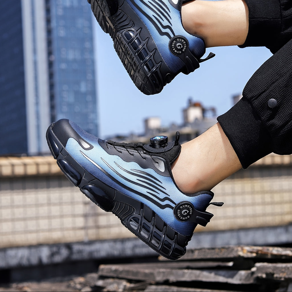 Work protective shoes, safety shoes, anti smashing, anti puncture, wear-resistant rubber soles, metal anti smashing toe caps, breathable and comfortable, suitable for construction sites, outdoor hiking, and factories to wear.