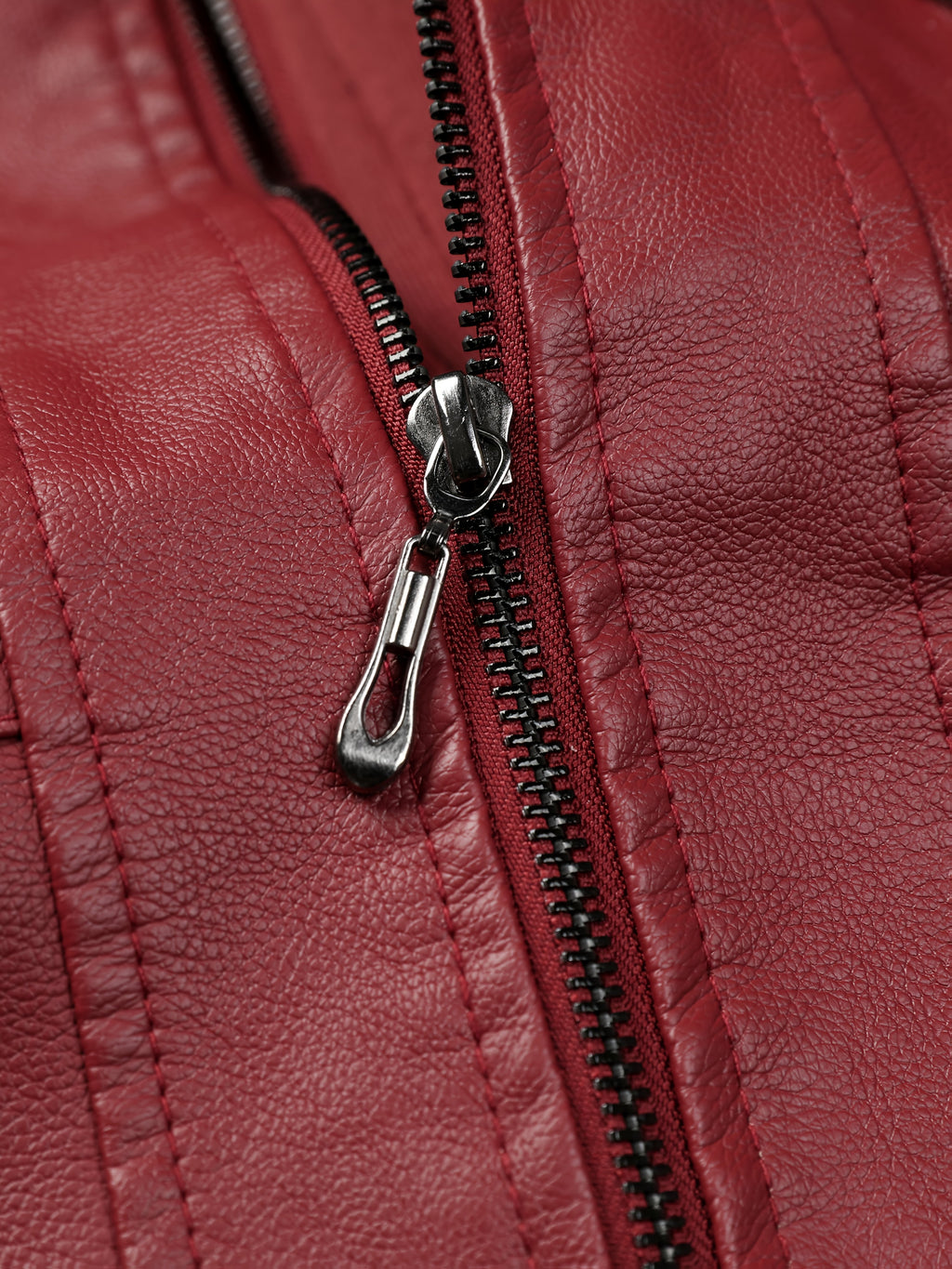 PUPU Women's Retro Leather Jacket - Black Long Sleeve Zipper Front Jacket with Pockets, Machine Washable Casual Outerwear for All Seasons