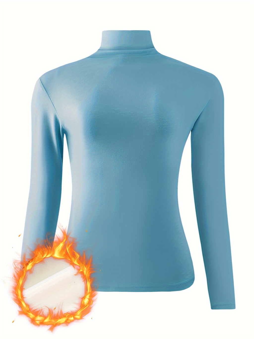 [3pcs Women'S Thermal Base Layer Tops] 3-Pack Women'S Thermal Base Layer Tops, Polyester Knit Warm Half-Turtleneck Shirts for Autumn and Winter