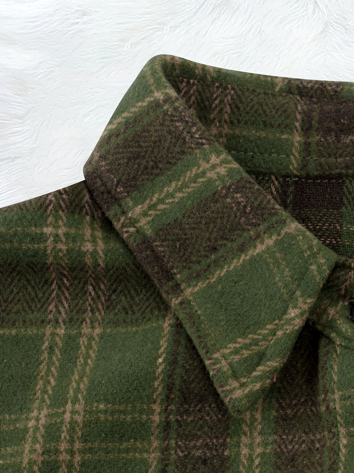 Ladies' elegant vintage plaid shirt clip - oversized collar and chest pocket, plaid jacket, casual to formal suit jacket for all seasons (machine washable, no elasticity), suitable for matching jeans or dresses, Women's plaid