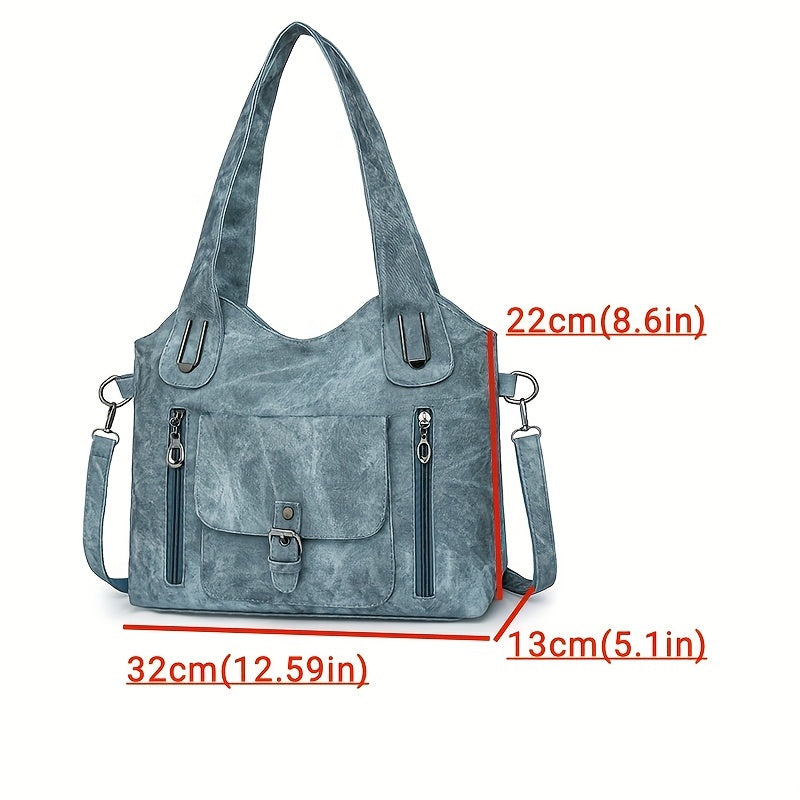 Retro Women's Shoulder Bag Soft Material Tote Bag Detachable Strap Suitable for Daily Matching or Work