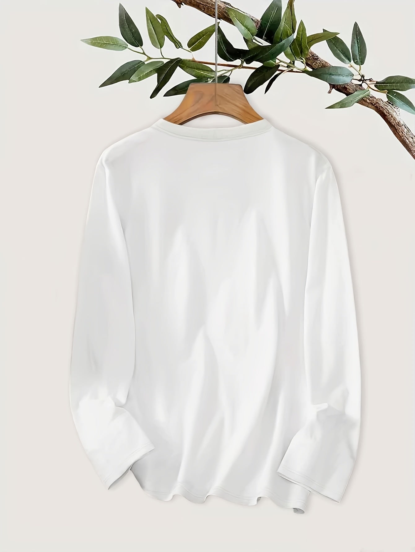 Women's 100% Cotton Long Sleeve T-Shirt - Heartbeat & Galloping Horse Graphic Print, Light Yellow Casual Round Neck Top for Spring/Summer, Machine Washable, Spring Summer Apparel, Unique Graphic Tee, Breathable Fabric, Spring