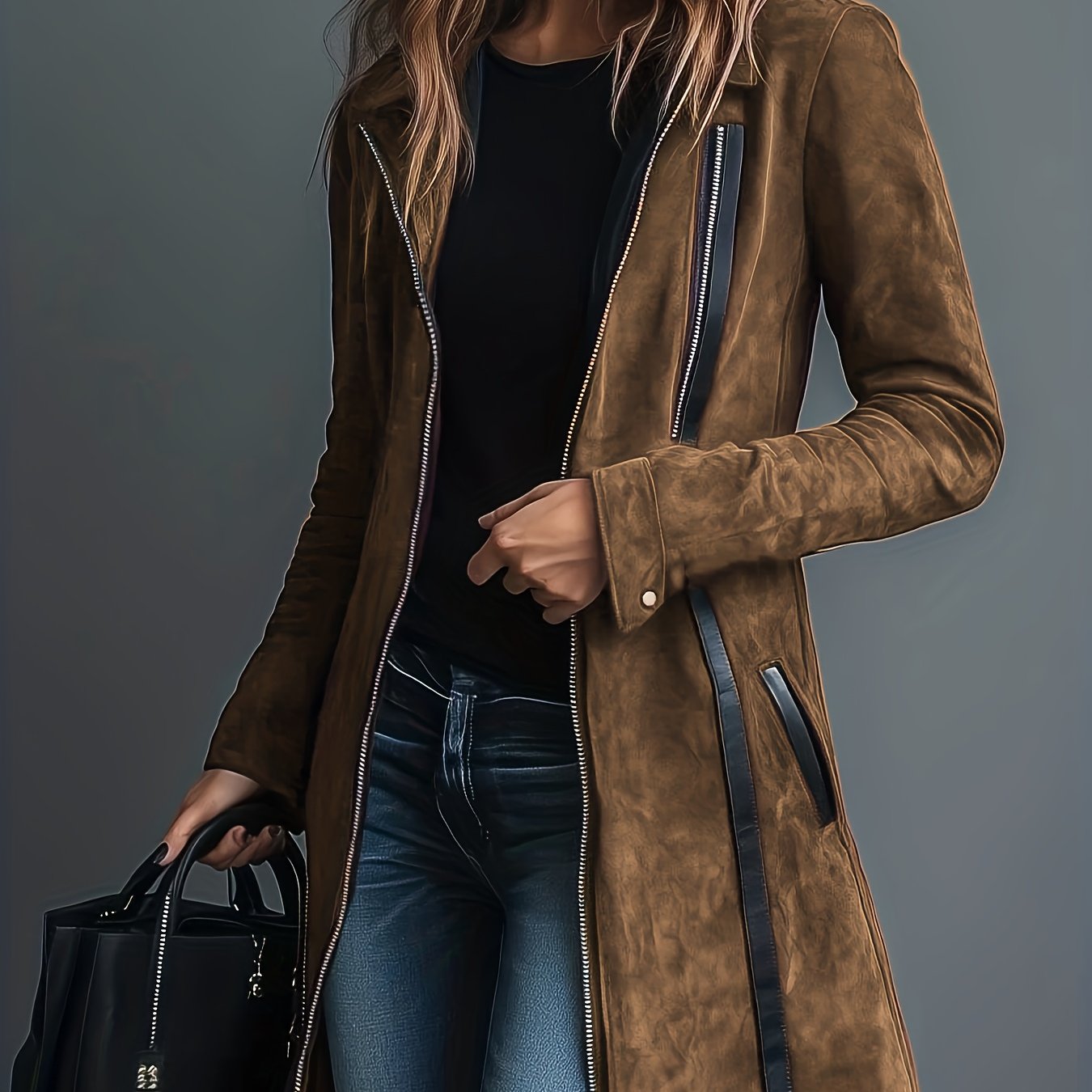 Women's Burgundy Collar Jacket - Retro Notch Coat with Black Piping Trim, Structured Fall Outerwear, Machine Washable Casual to Dressy Blazer for, Parties & Casual Attire (No)