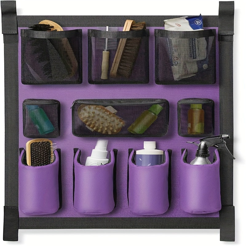 Organizer Attrezzatura Equestre Appendibile - Poliestere Resistente Viola/Blu