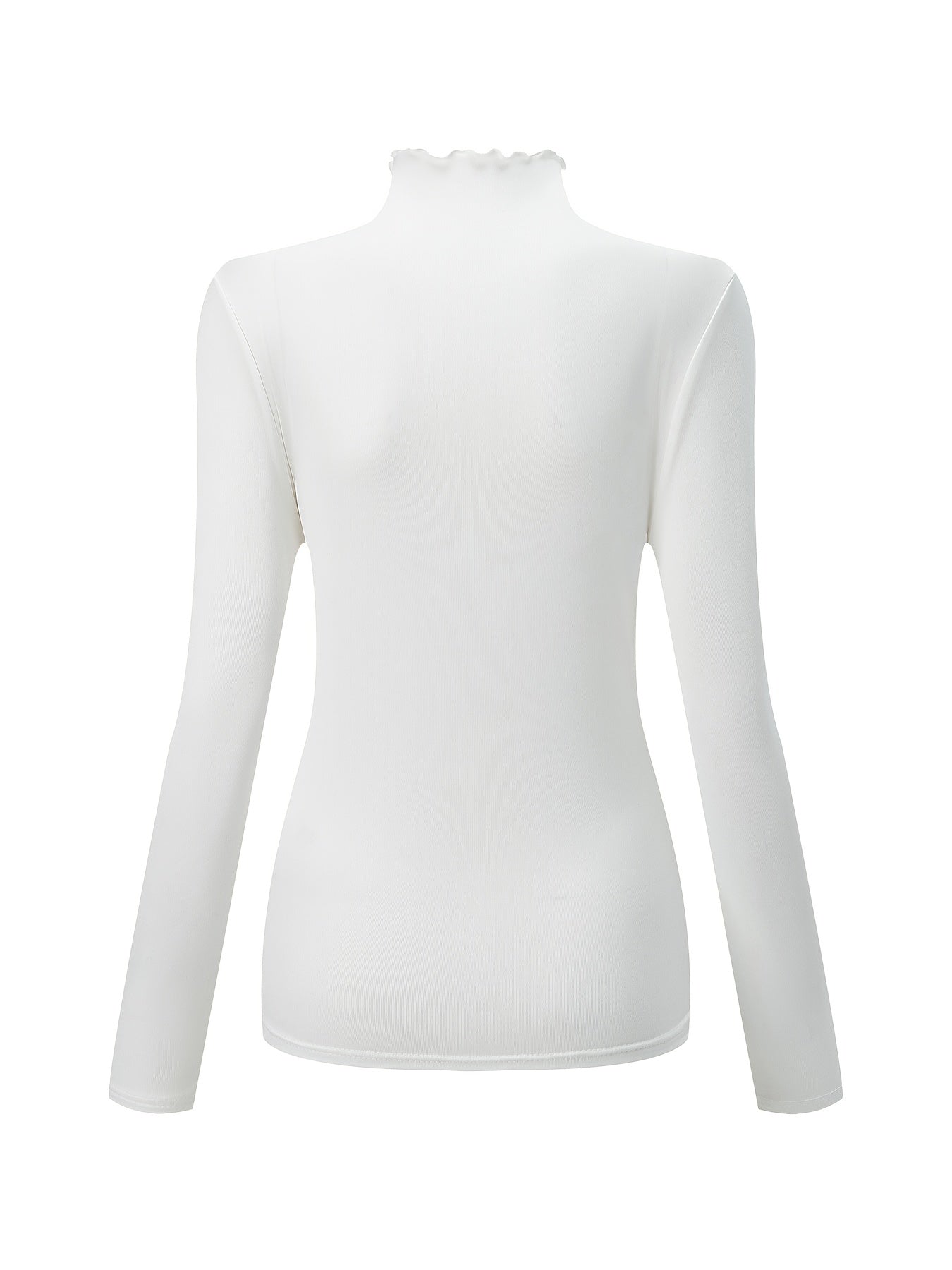 3pcs Women's Thermal Long Sleeve High Neck Tops - Stretchy Lace Collar Layering Shirts, Slim-Fit Winter Base Layers in Black/White/Grey | Soft Warmth for Casual & Formal Outfits, Hand Washable High-Elastic Fabric