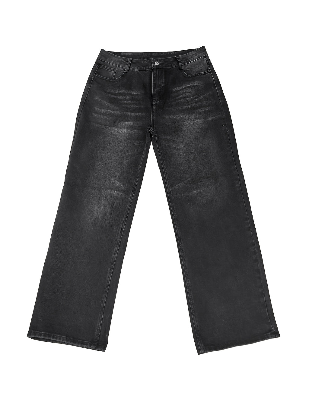 Women'S Y2K Vintage Washed Denim Jeans - Low-Rise Baggy Straight-Leg Pants, Non-Stretch Comfort Fit for Casual & Streetwear, Retro 90s Style, Light Blue, Button Closure, All-Season Wear, Casual Attire Jeans | Vintage Washed J