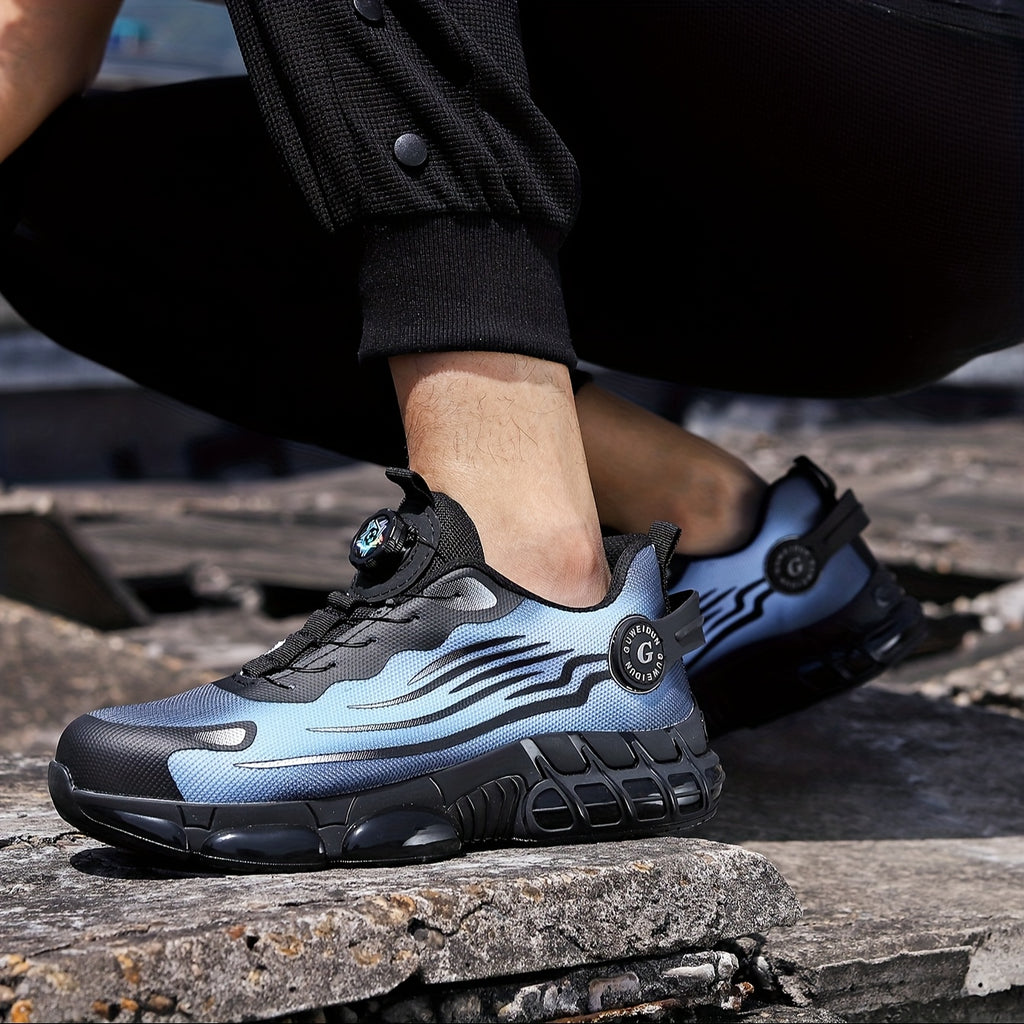 Work protective shoes, safety shoes, anti smashing, anti puncture, wear-resistant rubber soles, metal anti smashing toe caps, breathable and comfortable, suitable for construction sites, outdoor hiking, and factories to wear.