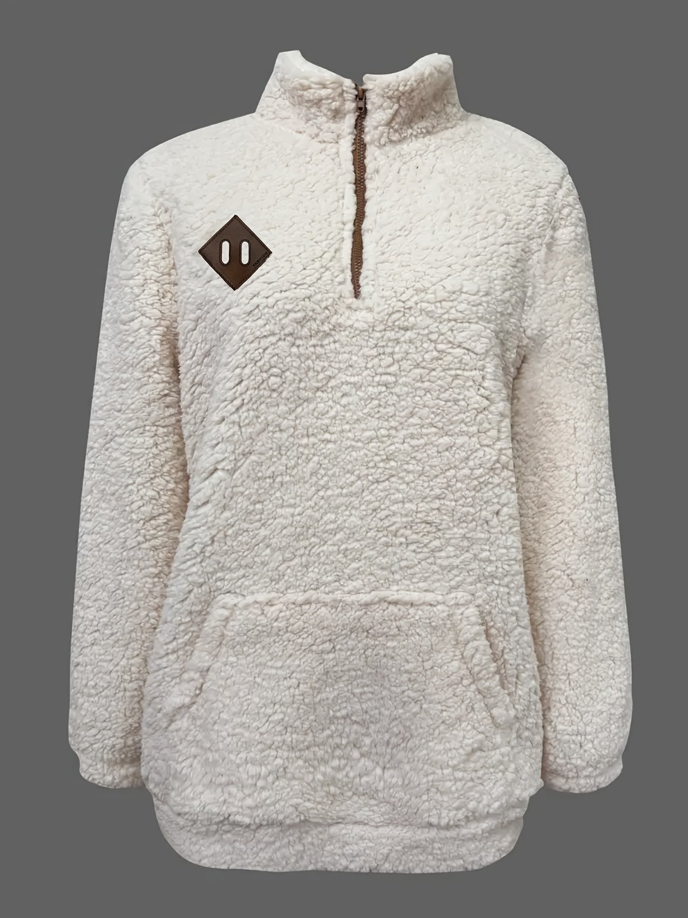 Women'S Cozy Fleece Zip-Up Sweatshirt with Stand Collar - Light Blue, Long Sleeve, Casual Fall/Winter Pullover, Soft & Warm, Perfect for Casual Attire, Casual Winter Wear | Stand Collar Sweatshirt | Zippered Pullover, Sweater