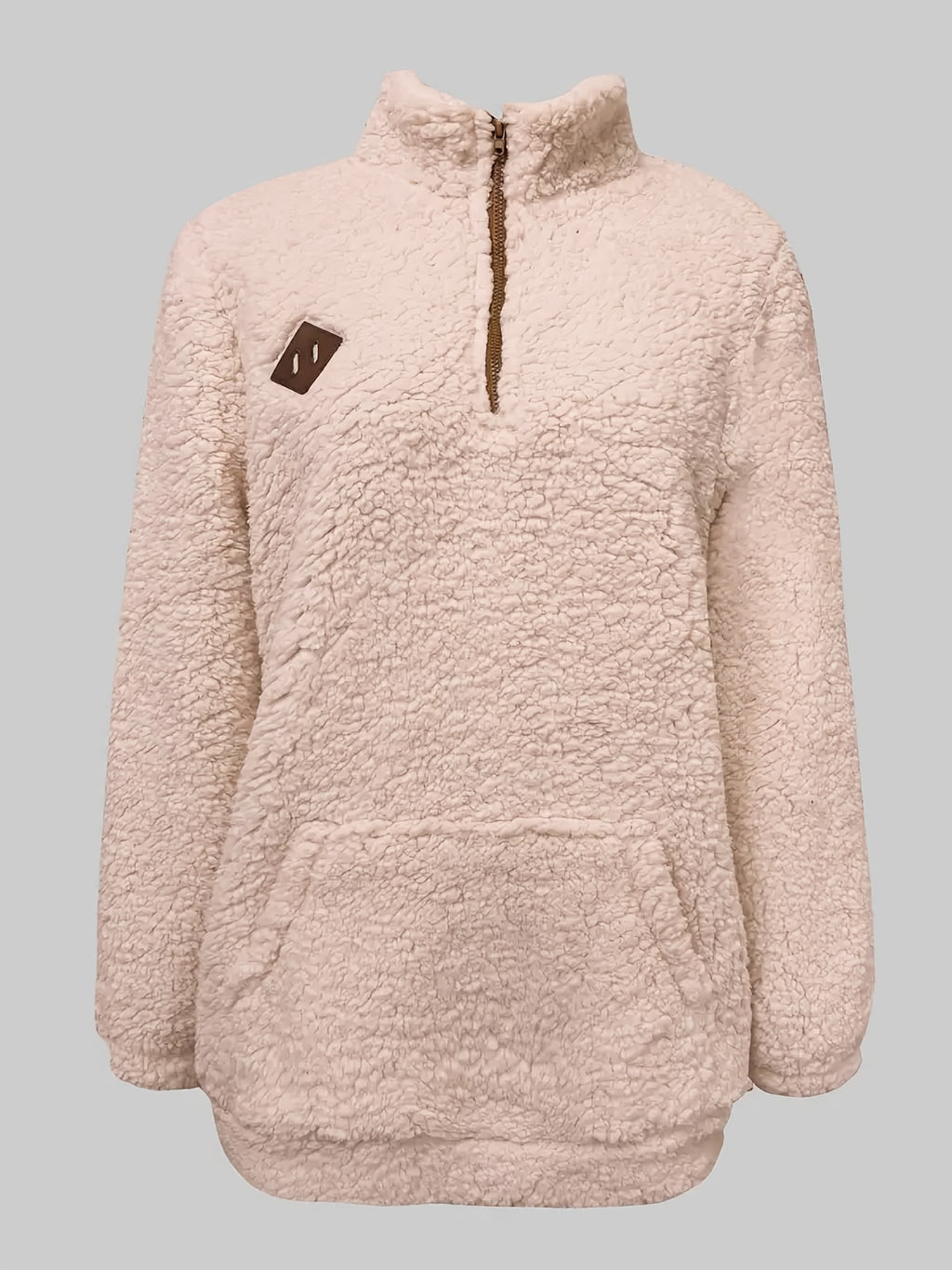 Women'S Cozy Fleece Zip-Up Sweatshirt with Stand Collar - Light Blue, Long Sleeve, Casual Fall/Winter Pullover, Soft & Warm, Perfect for Casual Attire, Casual Winter Wear | Stand Collar Sweatshirt | Zippered Pullover, Sweater