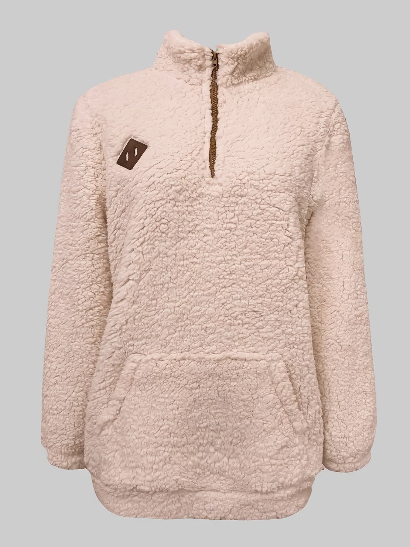 Women'S Cozy Fleece Zip-Up Sweatshirt with Stand Collar - Light Blue, Long Sleeve, Casual Fall/Winter Pullover, Soft & Warm, Perfect for Casual Attire, Casual Winter Wear | Stand Collar Sweatshirt | Zippered Pullover, Sweater