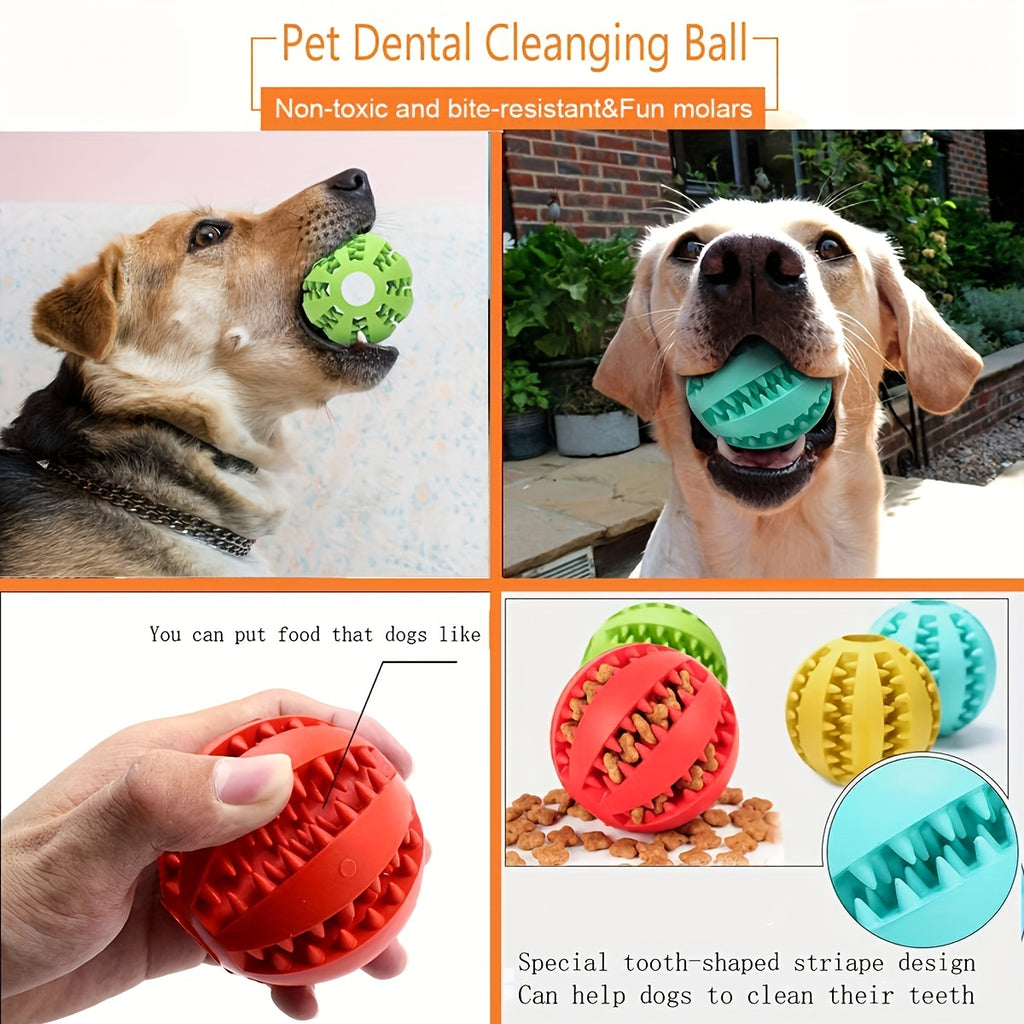 1pc Small Dog Ball Toy, Interactive Stretchy Puppy Chew Toys, Teeth Cleaning Rubber Food Ball Toys, Pet Accessories, Dog Toy Ball, Watermelon Ball, Teething Ball, Anti-bite Rubber Ball, Large And Small Dog Ball Pet Toys