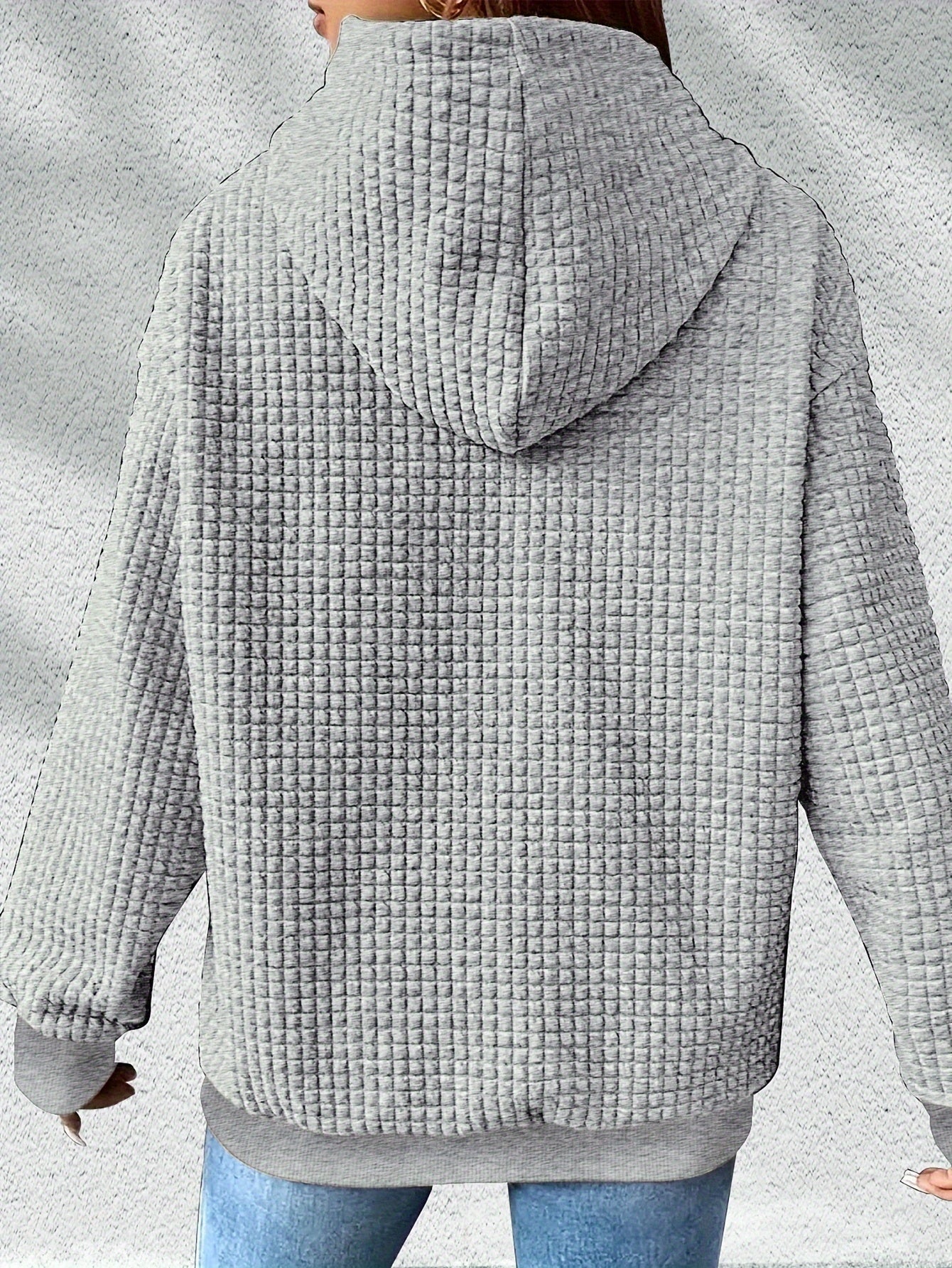 graphic print hoodie, drawstring casual hooded sweatshirt for winter & fall, Women's clothing, Loungewear, Winter Fashion, Urban Style, Geometric Pattern, Cozy Fabric, Quality Stitching, Unisex Style, Printed Hoodie, Women's