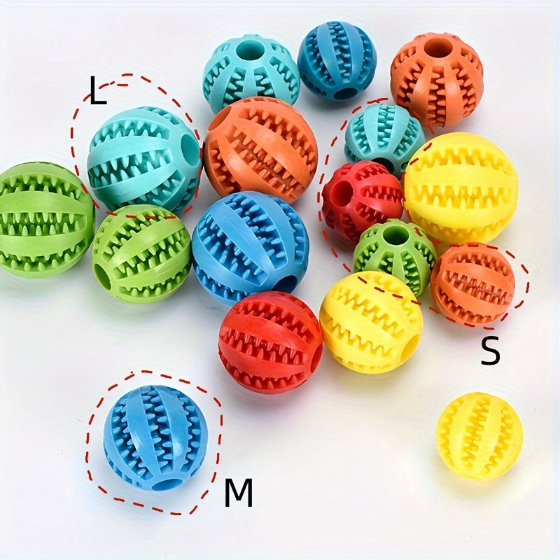 1pc Small Dog Ball Toy, Interactive Stretchy Puppy Chew Toys, Teeth Cleaning Rubber Food Ball Toys, Pet Accessories, Dog Toy Ball, Watermelon Ball, Teething Ball, Anti-bite Rubber Ball, Large And Small Dog Ball Pet Toys