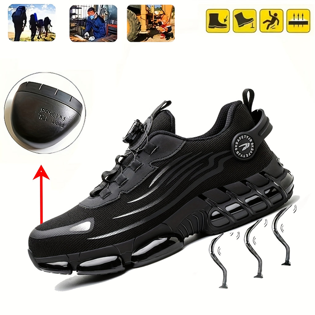 Work protective shoes, safety shoes, anti smashing, anti puncture, wear-resistant rubber soles, metal anti smashing toe caps, breathable and comfortable, suitable for construction sites, outdoor hiking, and factories to wear.