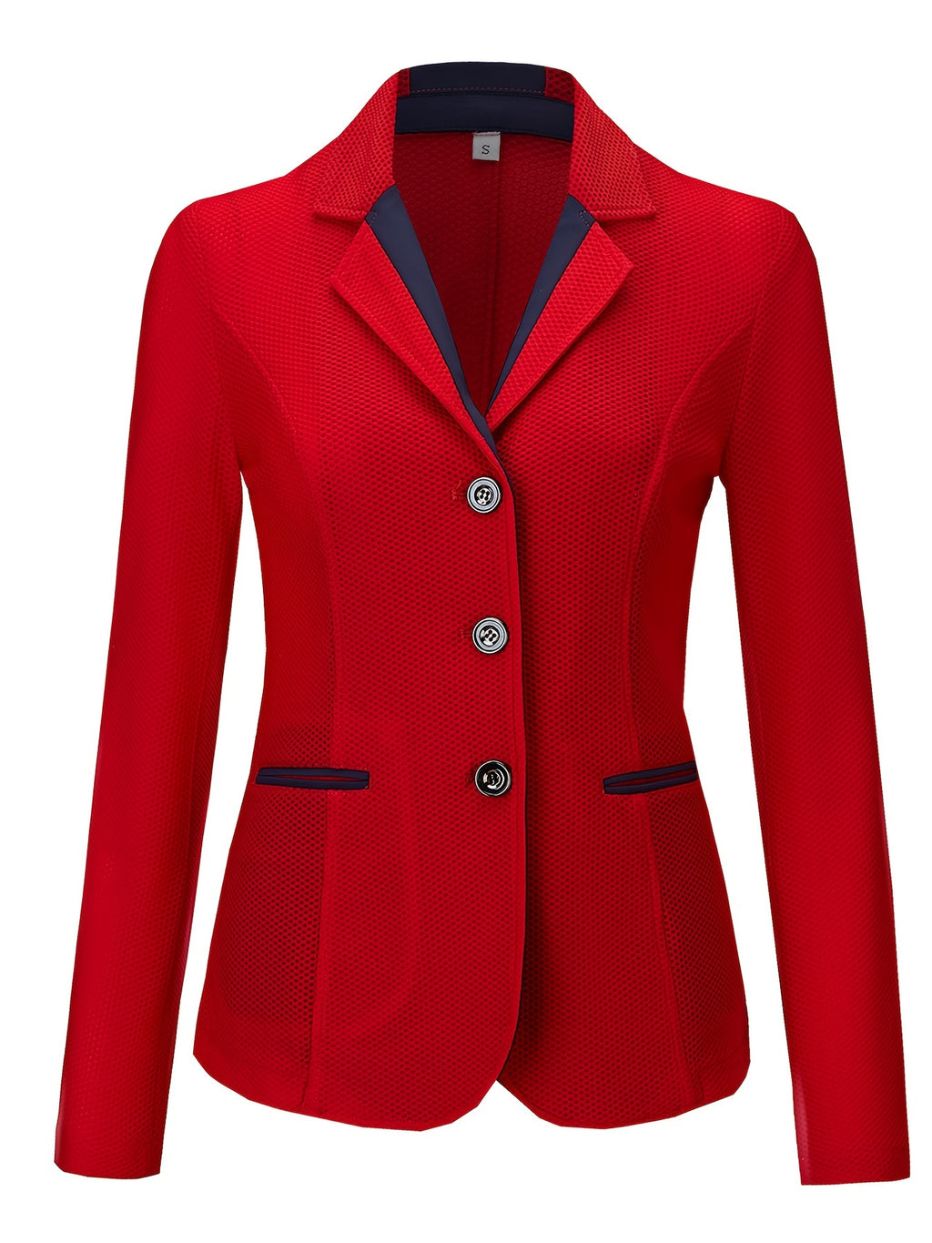 Elegant Women's Equestrian Jacket - Breathable, Lightweight & Stretchy Mesh Fabric, Long Sleeve, Button-Up Riding Coat for Spring/Summer