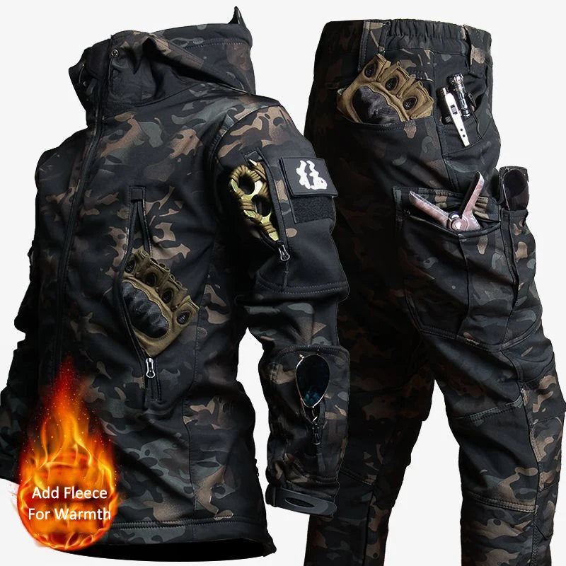 Factory Supply OEM Camouflage Men's Tactical Training Suit Winter Polyester Outdoor Workwear Security Guard Uniforms