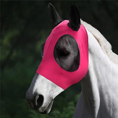 Lightweight Comfortable Horse Fly Mask with Ears Protects the Horse From Insects Dust Irritants