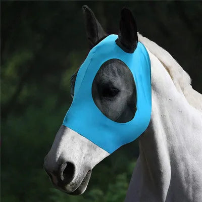 Lightweight Comfortable Horse Fly Mask with Ears Protects the Horse From Insects Dust Irritants