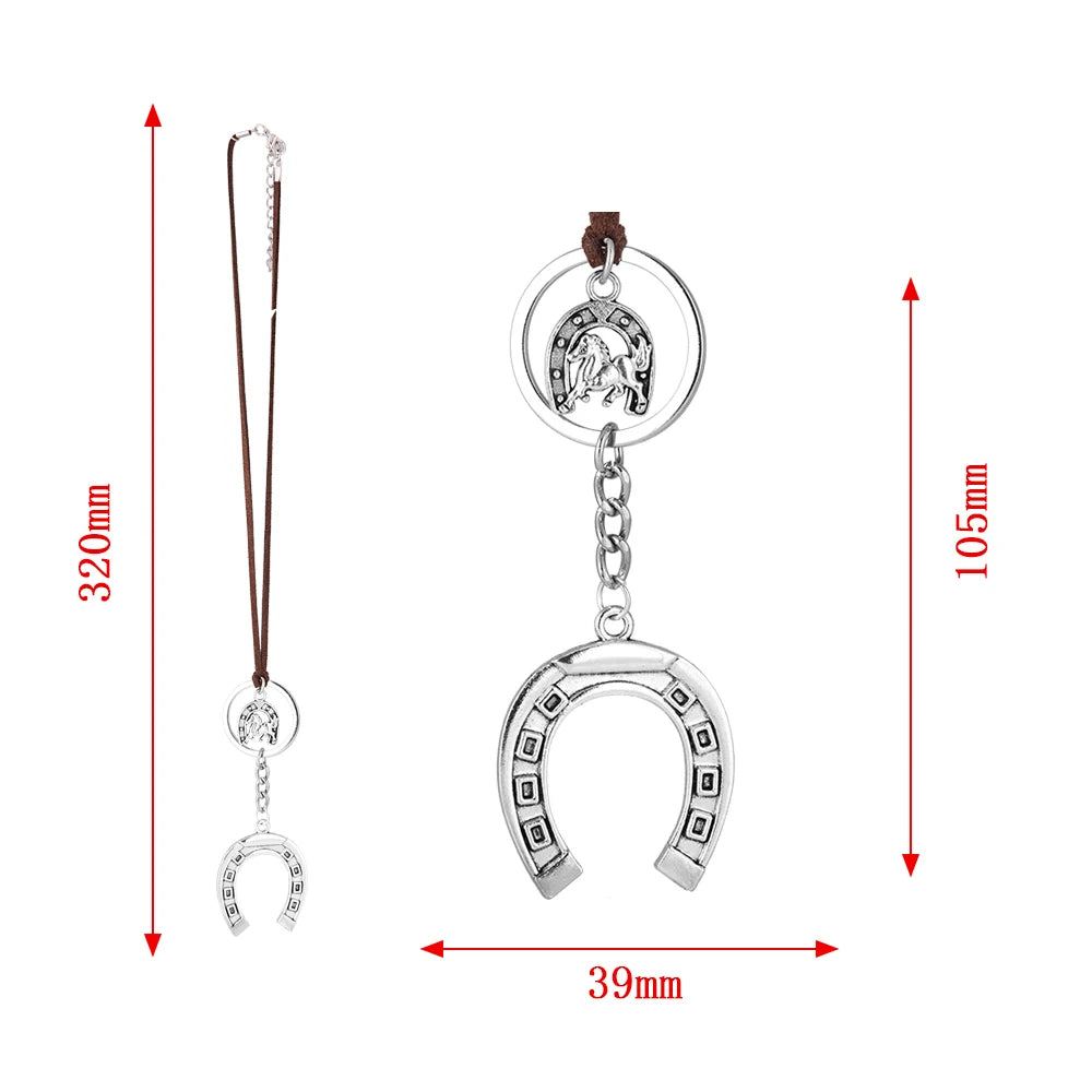 Car Pendant Rearview Mirror Decoration Hanging Horse horseshoe iron Russia Home Lucky Ornaments Charms Auto Decor Accessories