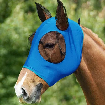Lightweight Comfortable Horse Fly Mask with Ears Protects the Horse From Insects Dust Irritants