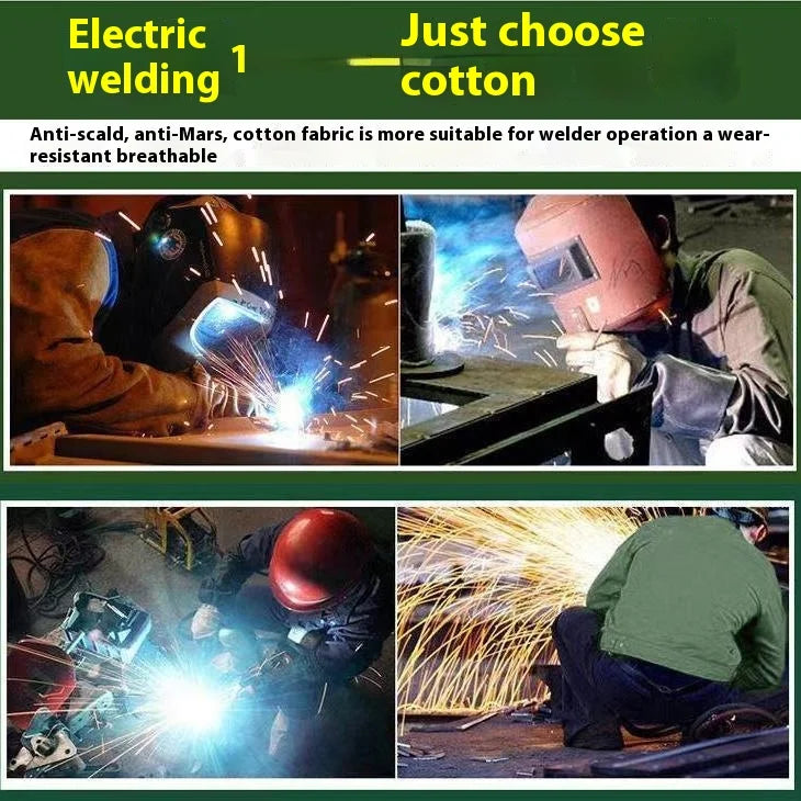 Men's Anti-Static Workwear for Spring Autumn Construction Labor Protection Cotton Suit Thickened Ironing Clothing for Grinding