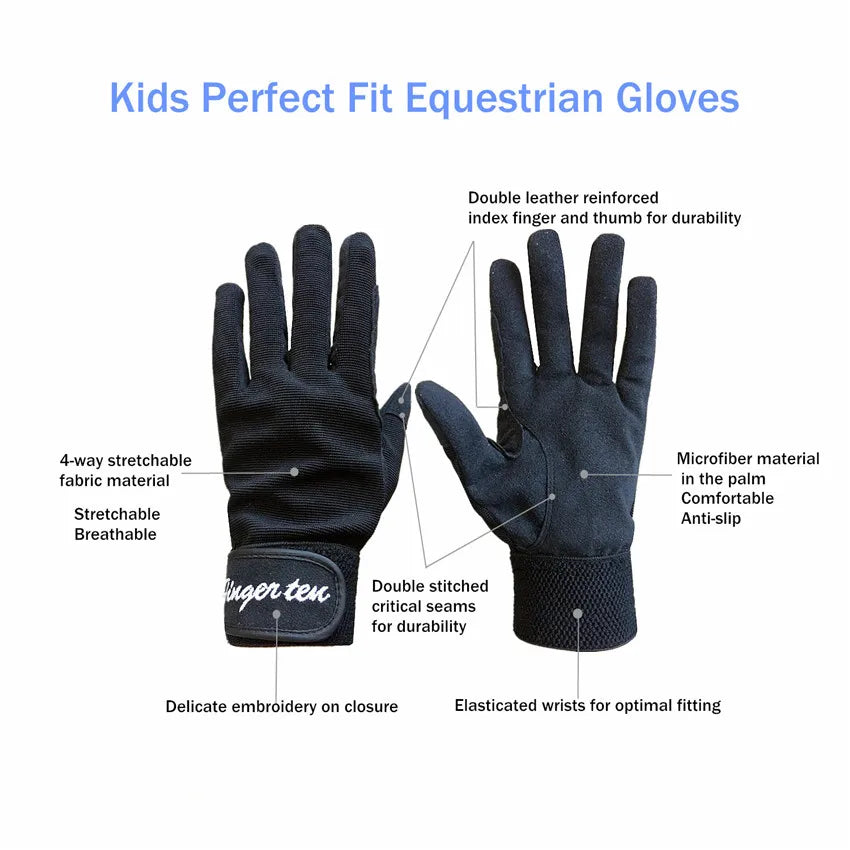 Kids Durable Long Riding Horse Gloves Equestrian Glove Horse Racing Cycling Sport Bike Grip 5-13 Boys Girls Drop Shipping