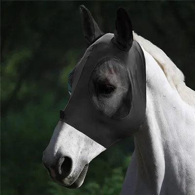 Lightweight Comfortable Horse Fly Mask with Ears Protects the Horse From Insects Dust Irritants