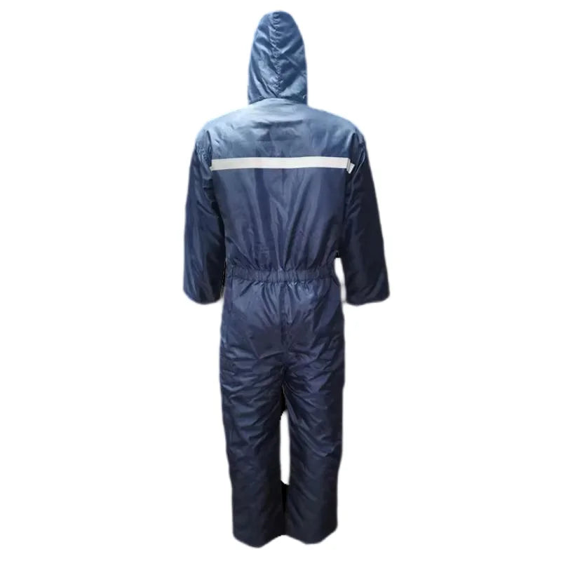 Men's Winter Reflective Windproof Safety Workwear Plus Size Polyester Padded Overall Suit Waterproof Thermal Mining Workwear for
