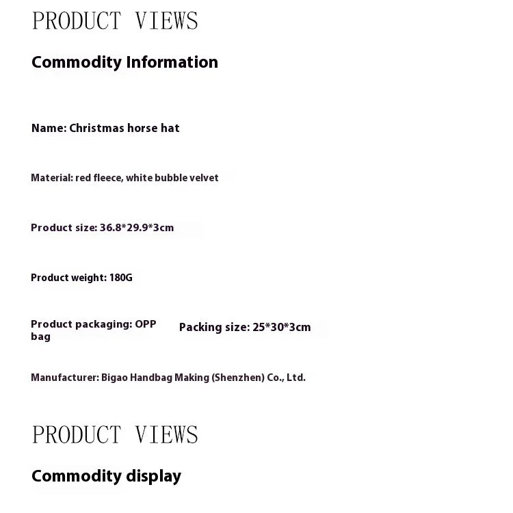 Manufacturer's One-Size-Fits-All Christmas Horse Hat Ready-Made Soft Velvet Edge Easy-To-Wear Red for All Horses