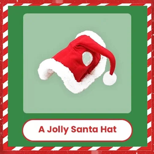 Manufacturer's One-Size-Fits-All Christmas Horse Hat Ready-Made Soft Velvet Edge Easy-To-Wear Red for All Horses