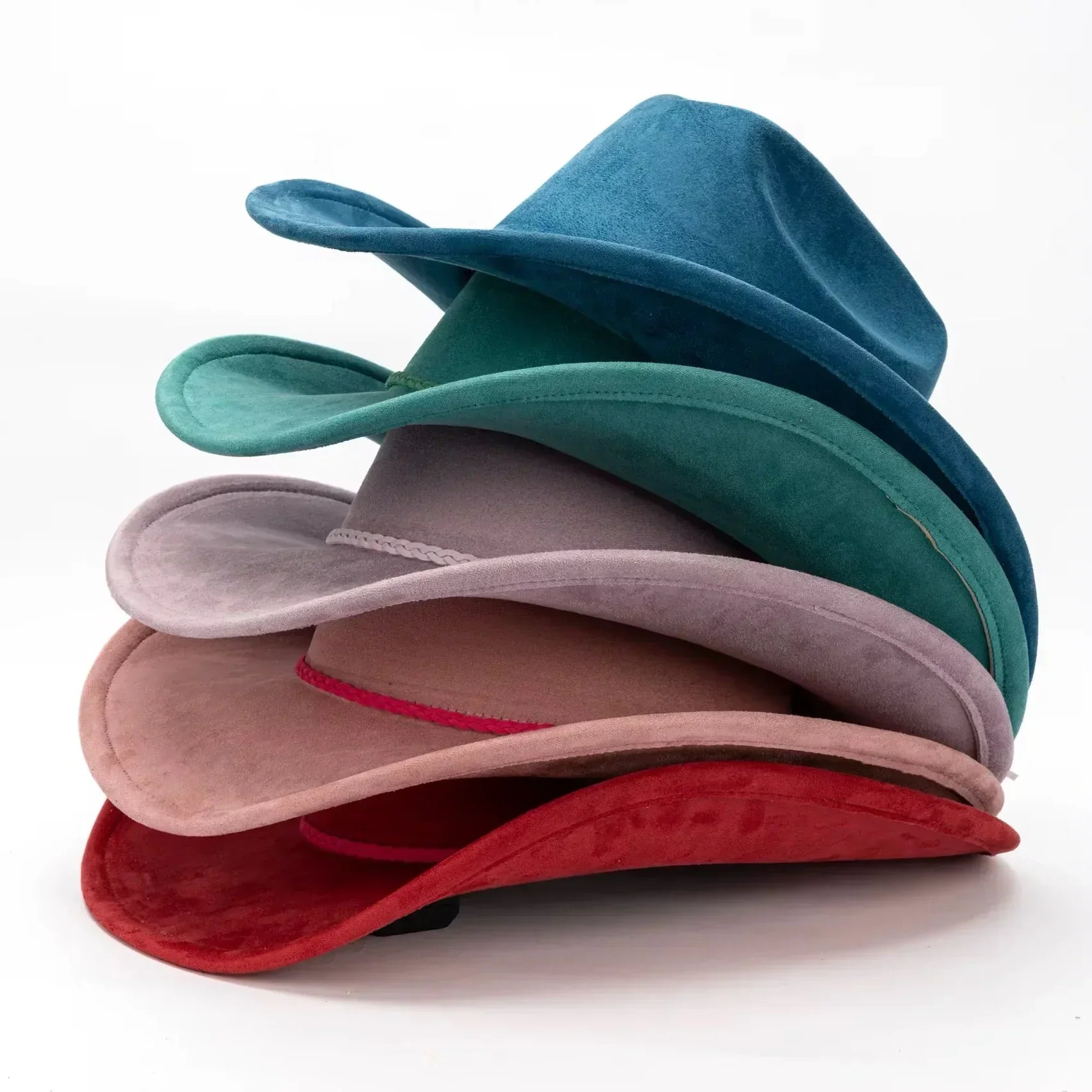 Premium Suede Cowboy Hat - Gold Design with Decorative Colorful Accents