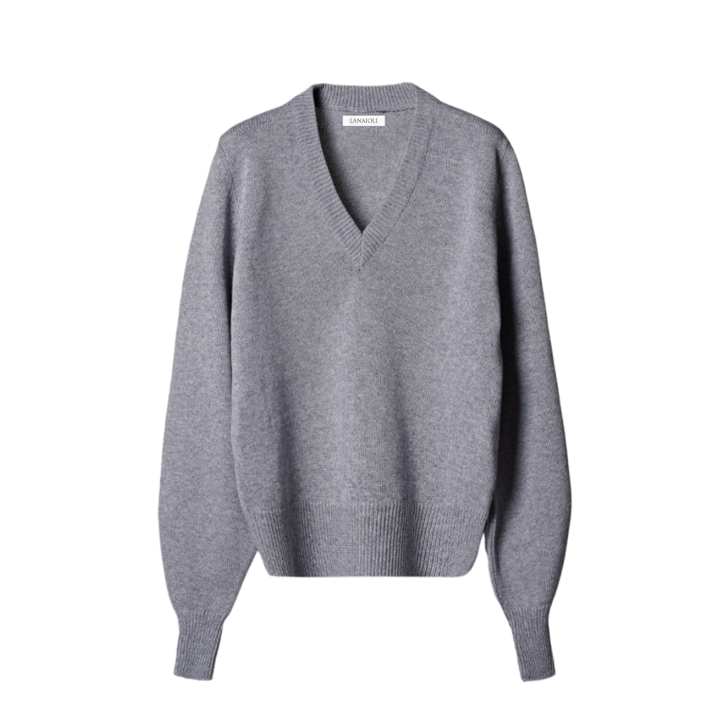 Maglia Donna Scollo a V Misto Cashmere Lana Merino e Seta