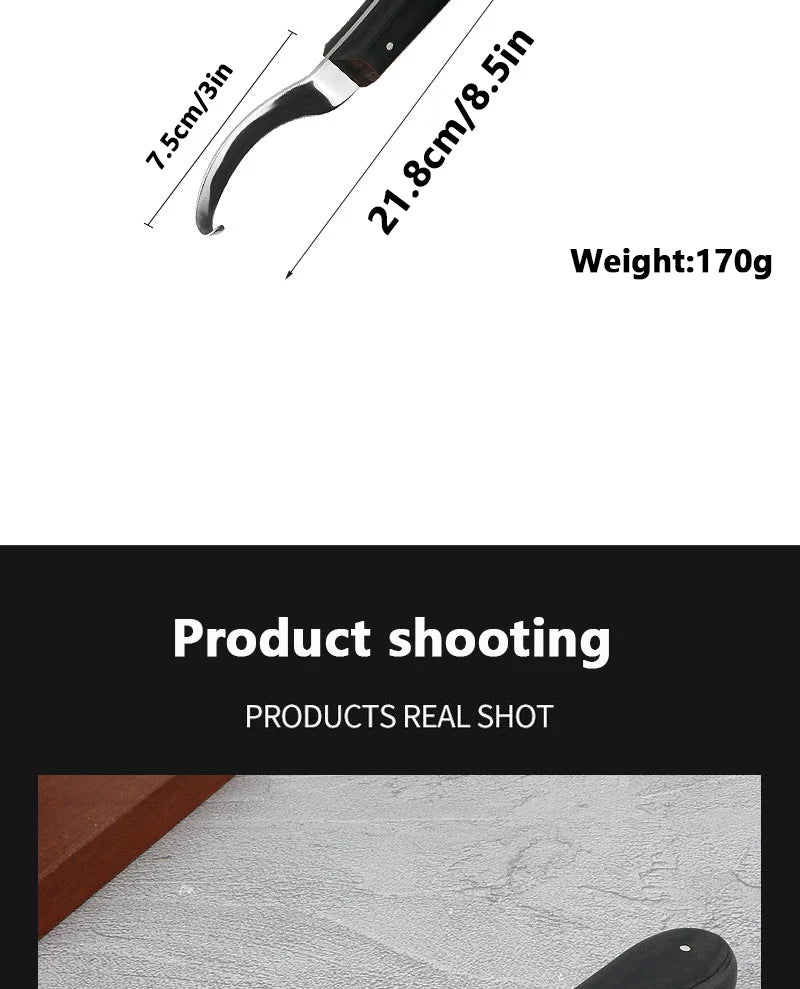 Hoof trimming knives, hoof trimming tools, double-edged stainless steel hoof knives, cattle, horses, sheep, donkeys, and stables