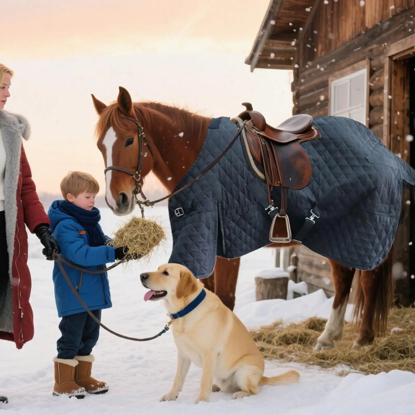 Adjustable Horse Blanket, Breathable Equine Clothing for Travel & Outdoor, Comfortable Pet Care Sheets for Farm Barn Activities