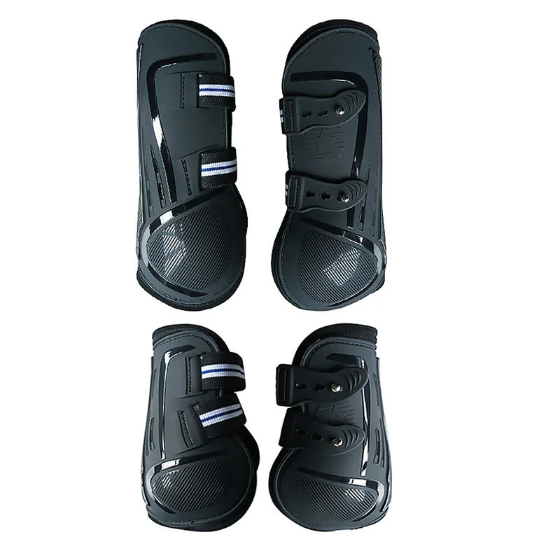 1 Set of 4 Horse Boots Open Front Jumping Tendon Sport Boots Secure Leg Protection Classic Breathable Equestrian Equipment
