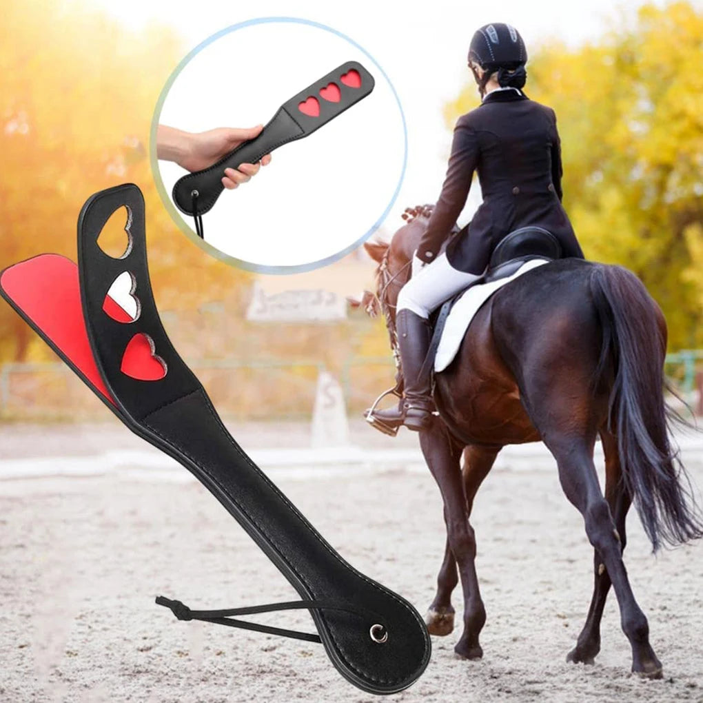 Horse Crop PU Leather Soft Handle Riding Paddle Outside Game Play Reusable Racing Horses Training Practice Tools