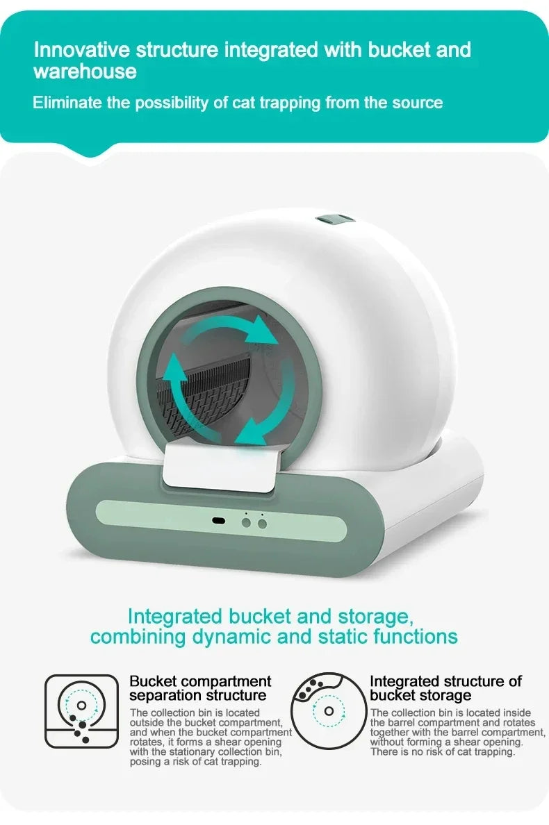 Ti+ Automatic Cat Litter Box APP Control Large Smart Self-cleaning Cat Toilet Litter Tray Lettiera Autopulente Automatica Gatto