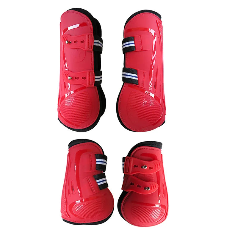 1 Set of 4 Horse Boots Open Front Jumping Tendon Sport Boots Secure Leg Protection Classic Breathable Equestrian Equipment