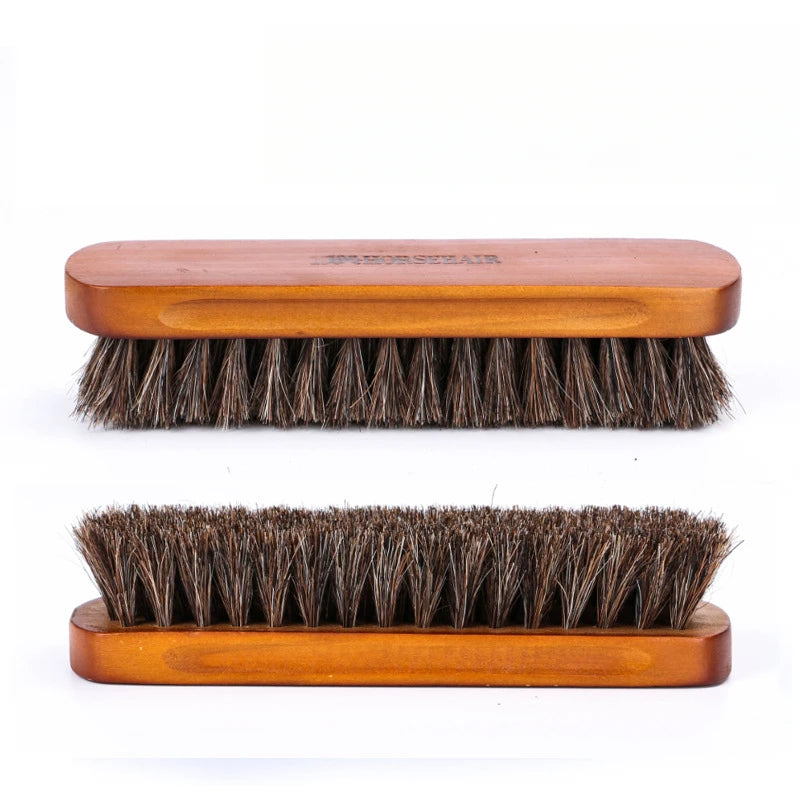 Large Horsehair Horse Bristle Brush Multi-Purpose Cleaning Shoe Polish Polishing and Waxing Universal Use