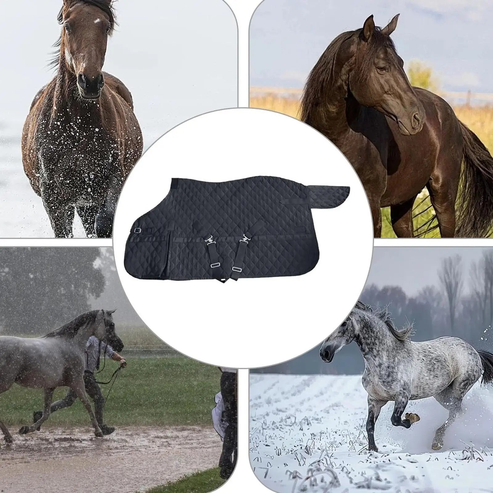 Adjustable Horse Blanket, Breathable Equine Clothing for Travel & Outdoor, Comfortable Pet Care Sheets for Farm Barn Activities