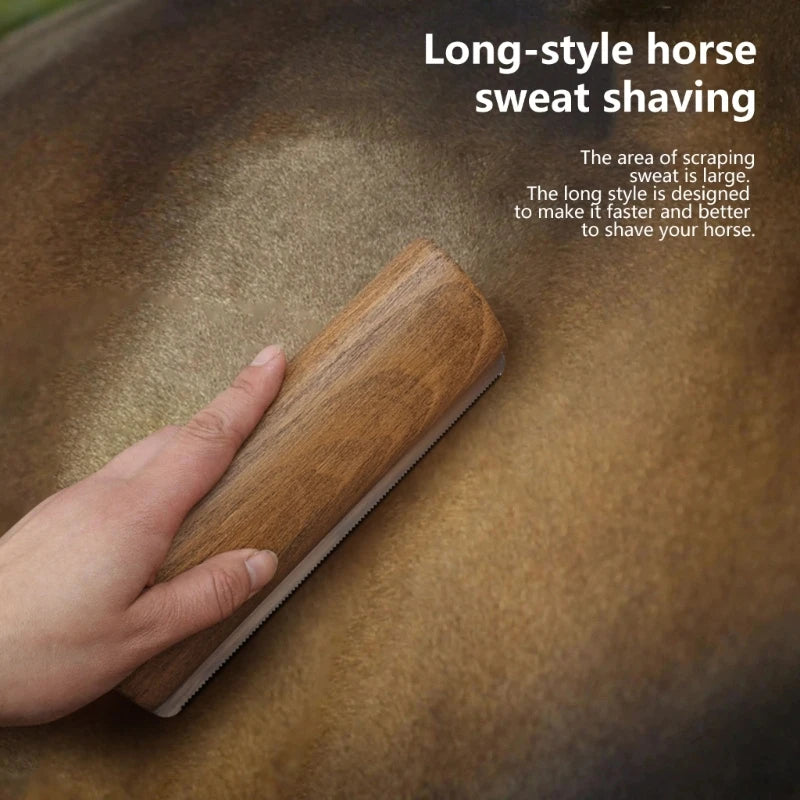 Horse Groomings Brush Scrapers Wooden Handle Horse Shedding Brush Groomings Tool Painlessly Remove of Loose Hair, Furs & Dirt